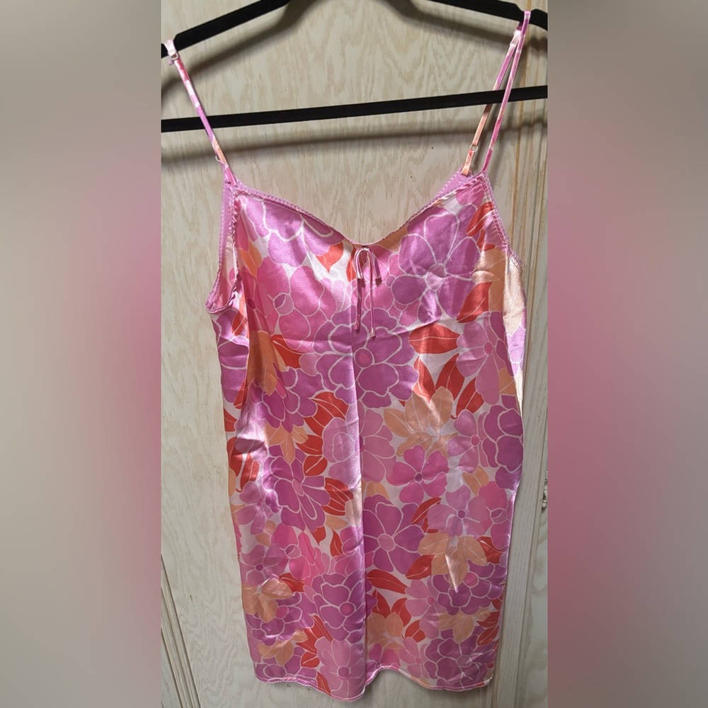 Vintage Pink Floral Pajama‎ Top Sz Large